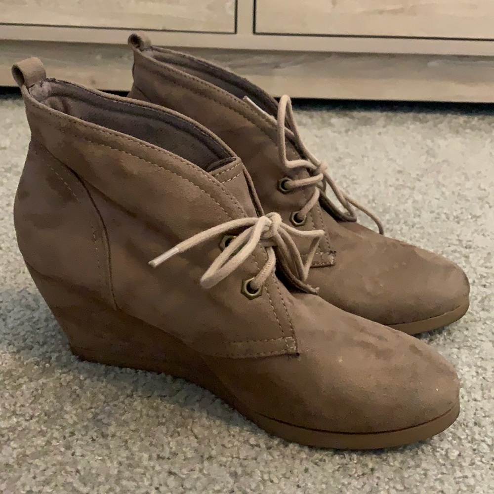 Brown Velvet Booties
